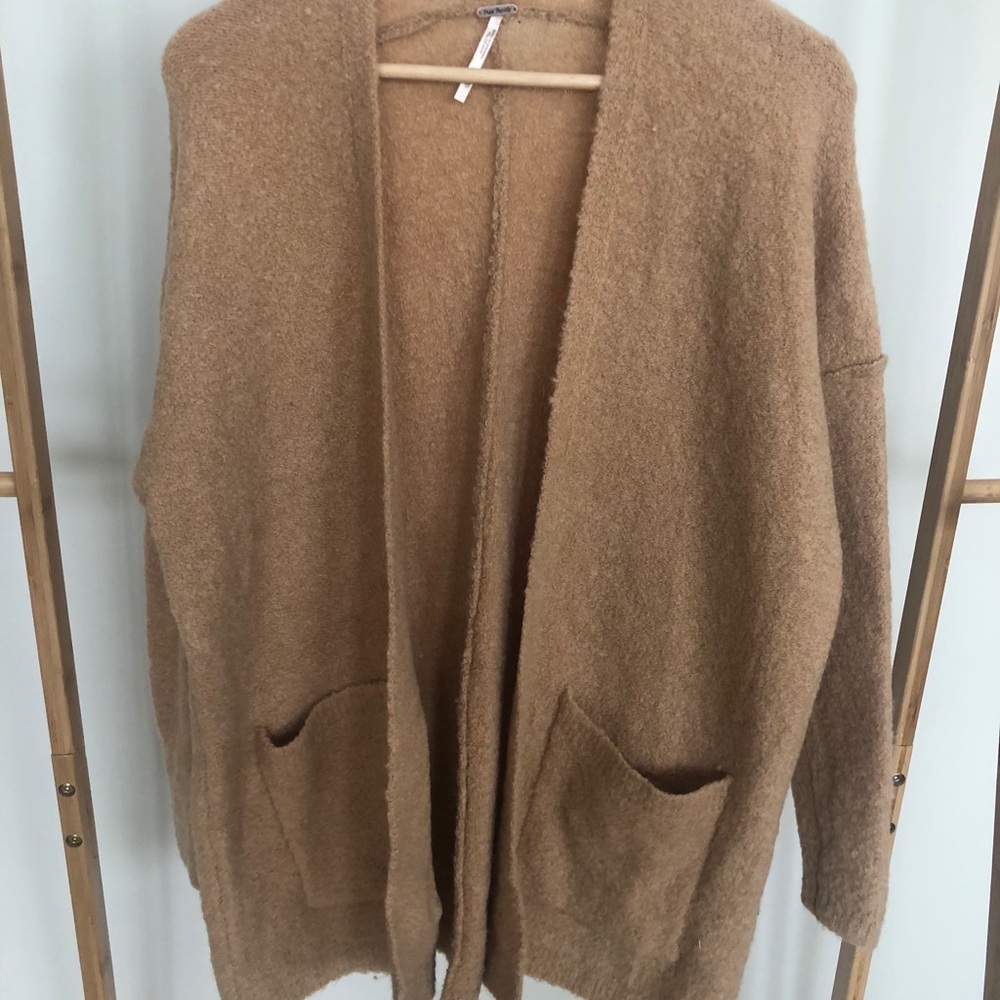 Free people camel cardigan